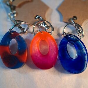 Colorblock Epoxy Resin Alphabet Keychain